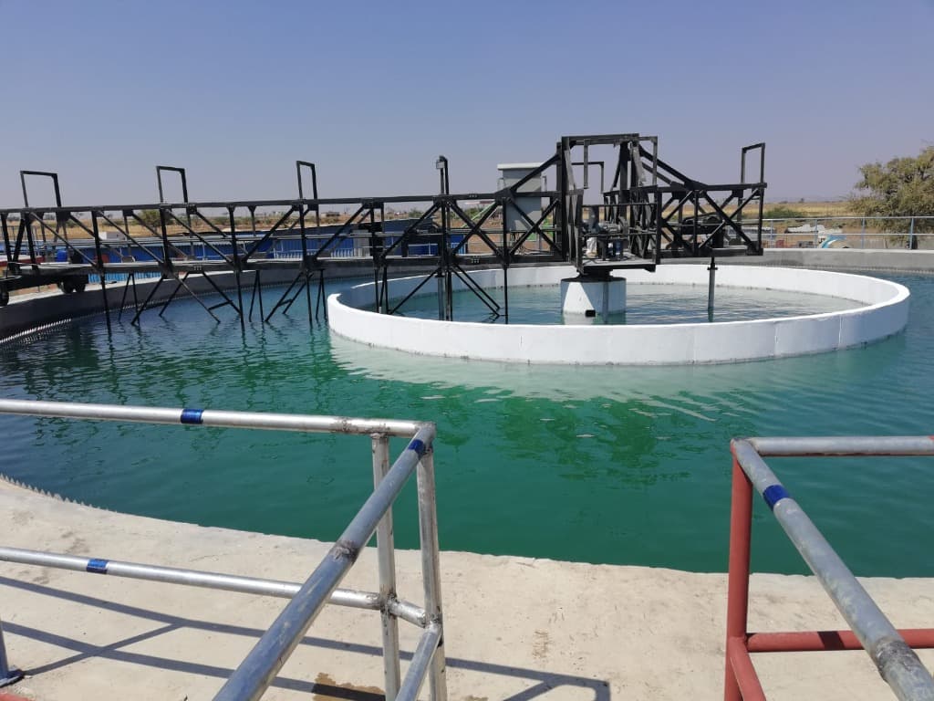 Water treatment plant basin